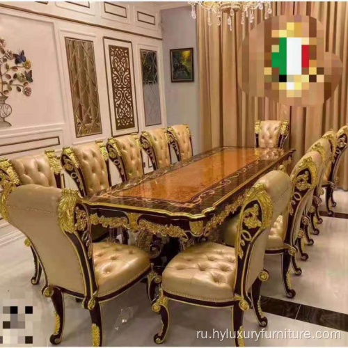 Классический роскошный деревянный обеденный стол в наборе обеденных столов на 8 мест